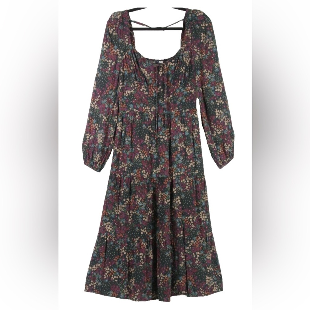 PAIGE Josefina Long Sleeve Floral Print Midi Dress - Picture 9 of 10